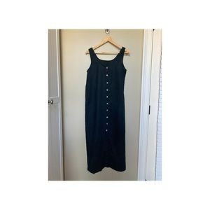 Black Linen Button Up Dress